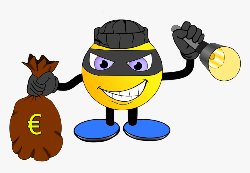 Flashlight Predator Bandit Theft Robbery Crime - Bank Robber Emoji, HD Png Download