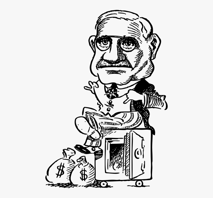 Man, Person, Money, Safe, Open, Bank, Robber, Theft - Money In Safe Drawing, HD Png Download