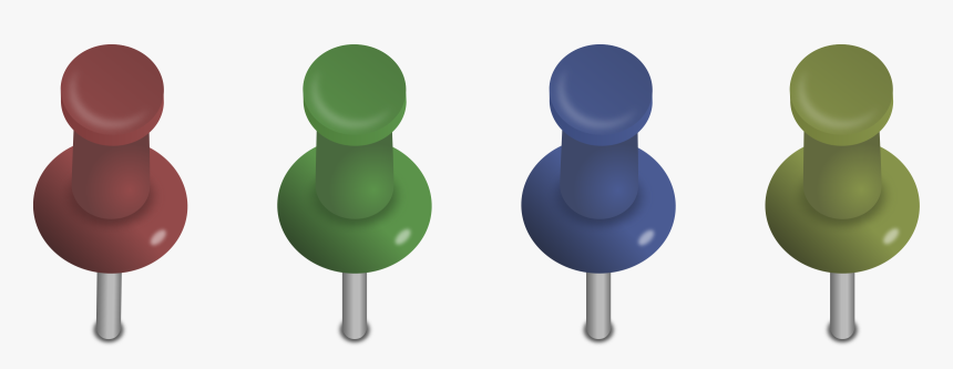 Pins, Stick, Attachment, Office, Needle, Red, Blue - 3 Push Pins Png, Transparent Png