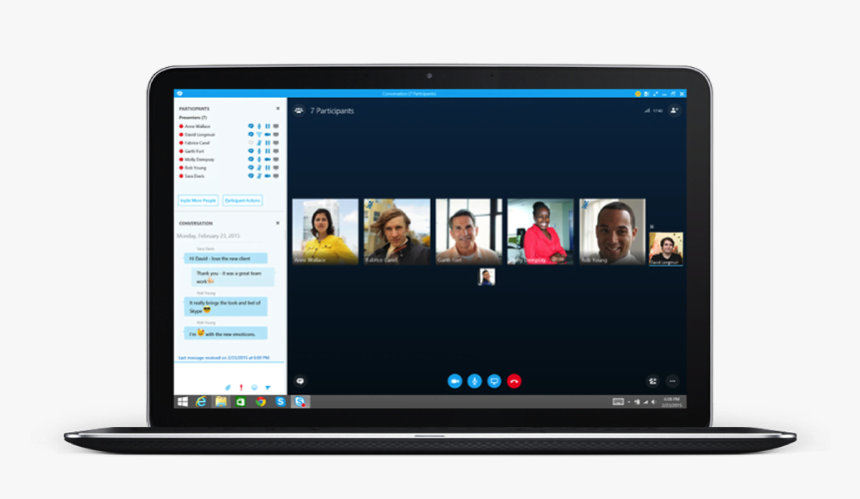 Photo Of A Laptop With A Skype For Business Meeting - Pc Skype For Business, HD Png Download