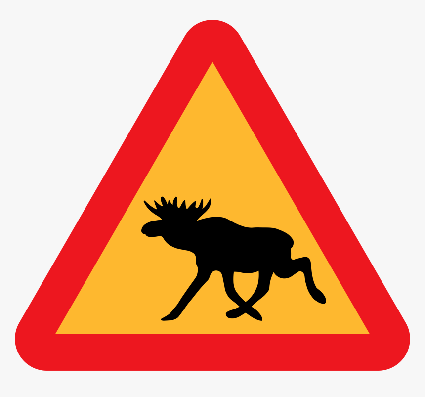 Warning Moose Roadsign Clip Arts - Warning Moose, HD Png Download
