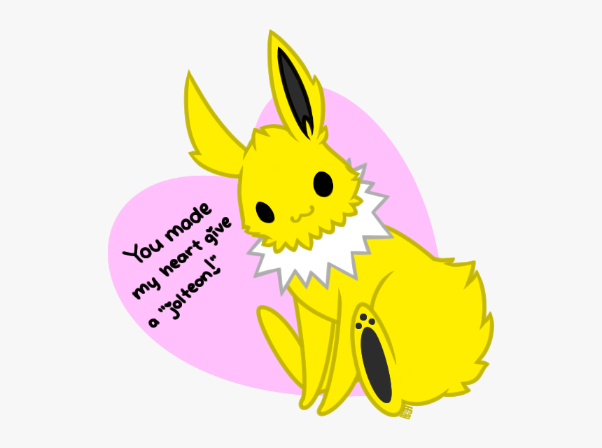 Cute Pokemon Valentine Jolteon Clipart , Png Download - Cartoon, Transparent Png