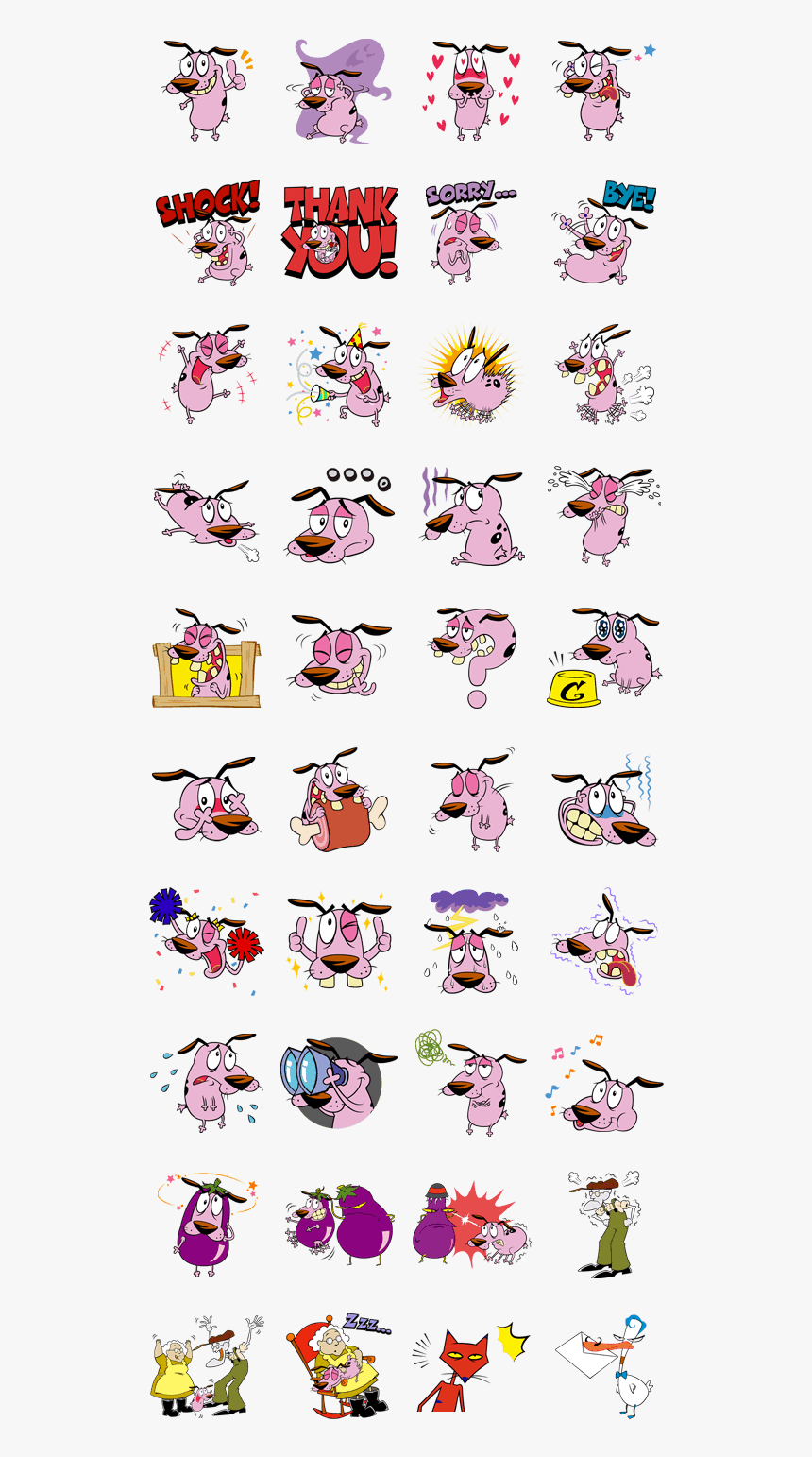 Courage The Cowardly Dog Whatsapp Stickers, HD Png Download