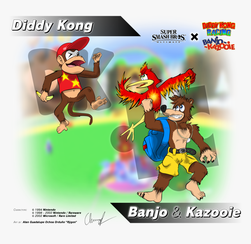 Transparent Diddy Kong Racing Png Banjo Kazooie Comic Smash Bros