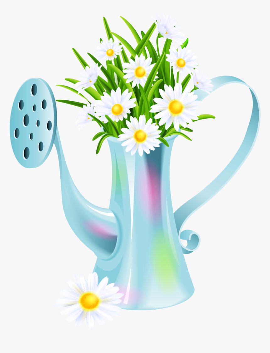 Daisies Clipart Multicolor - Watering Can Gardening Clipart, HD Png Download