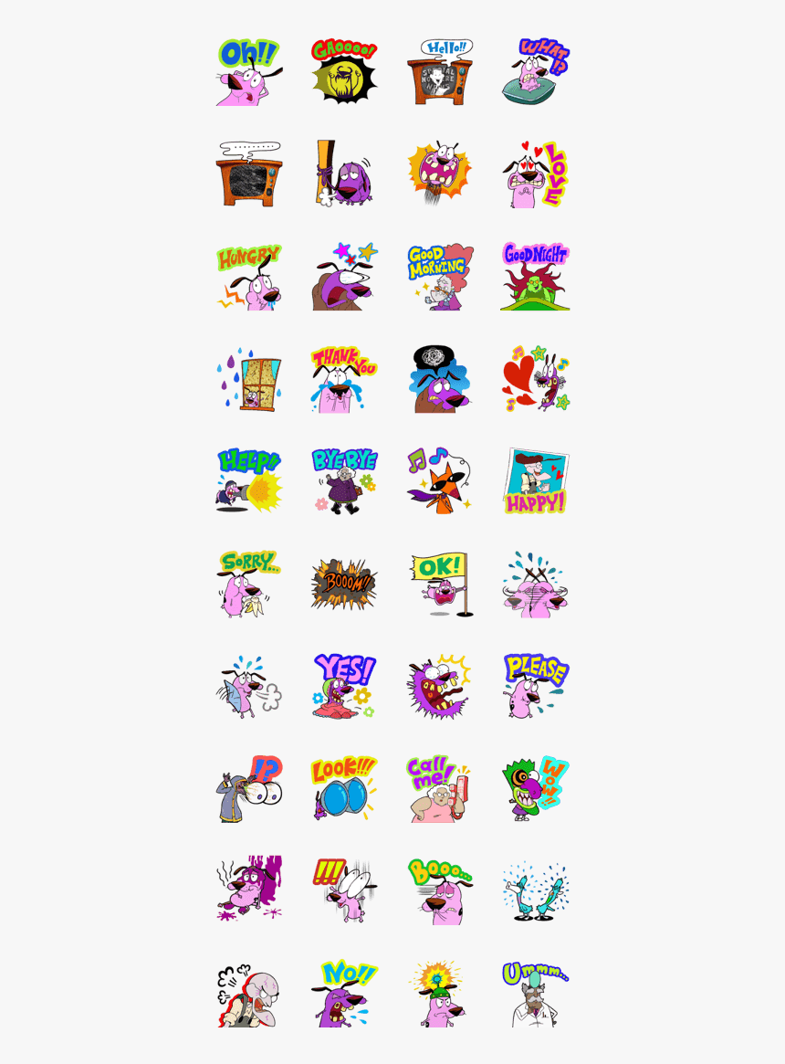 Courage The Cowardly Dog - Courage The Cowardly Dog Line Sticker, HD Png Download