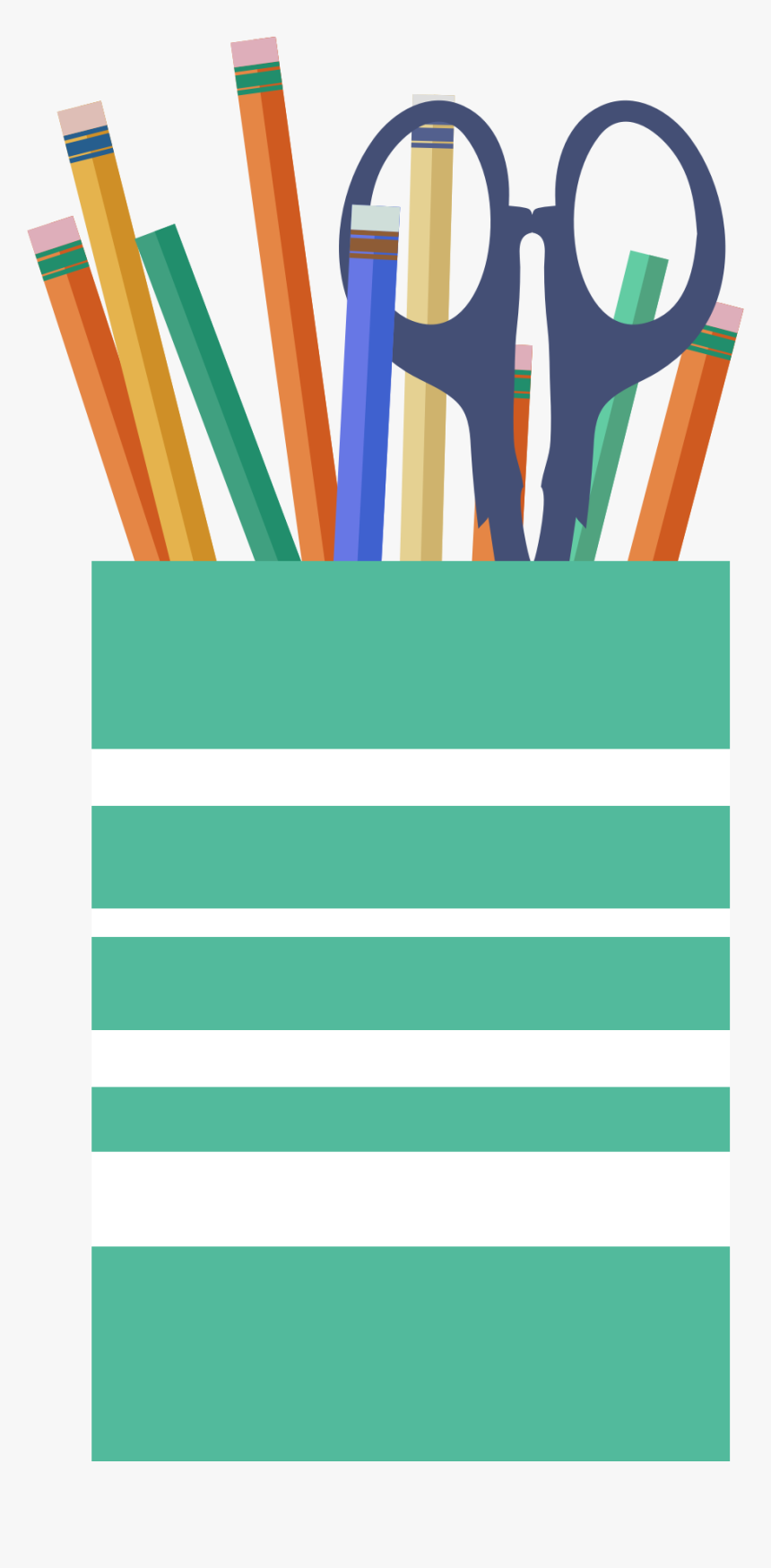 Office Cup With Scissors, Pencils And Pens Clip Arts - Pencils And Pens Png, Transparent Png