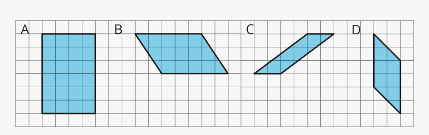 Four Parallelograms A D - Area Of Parallelogram On Grid, HD Png Download