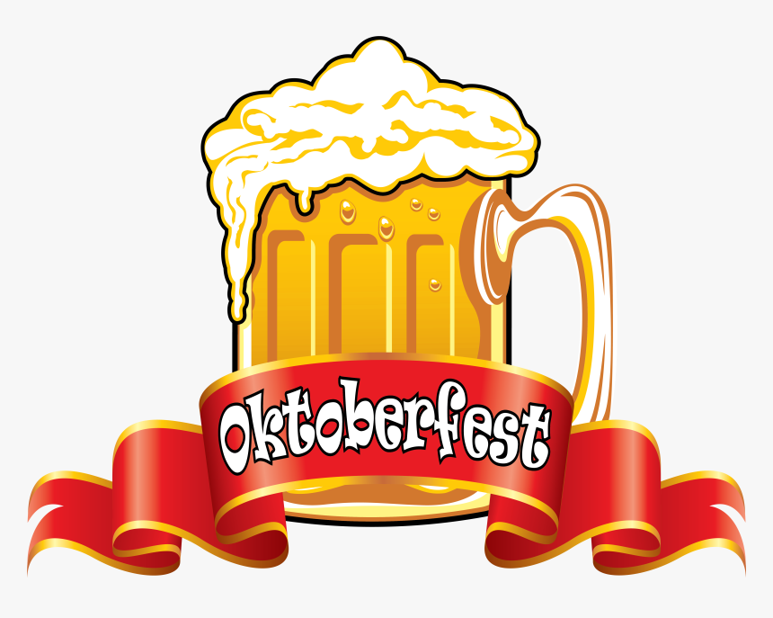 Oktoberfest Red Banner With Beer Image Clipart - Oktoberfest Beer Png, Transparent Png