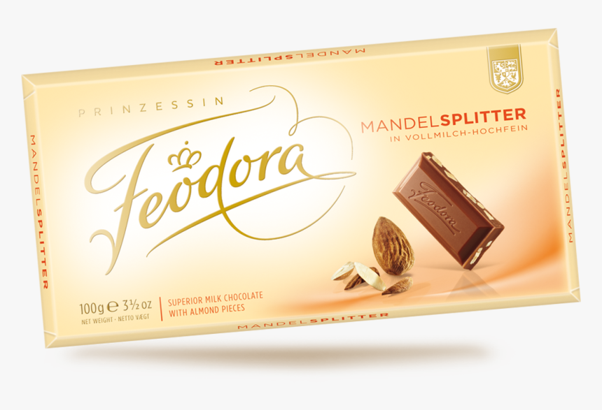 Feodora Milk Chocolate Bar With Almonds, HD Png Download