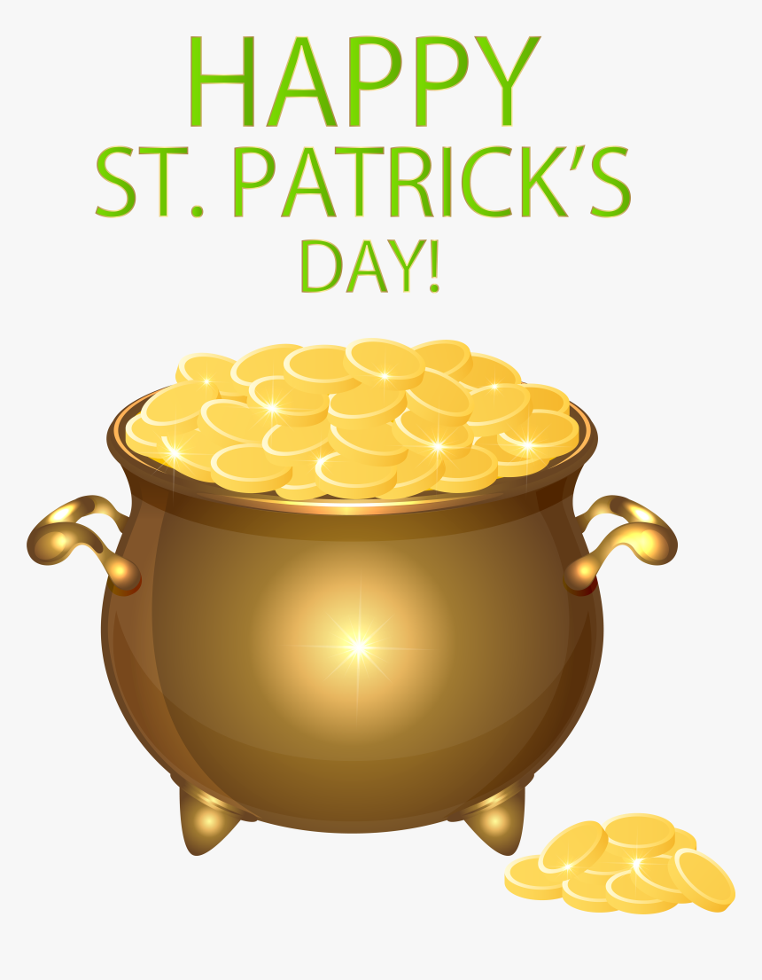 Happy Saint Patrick S Day Pot Of Gold Transparent Png, Png Download