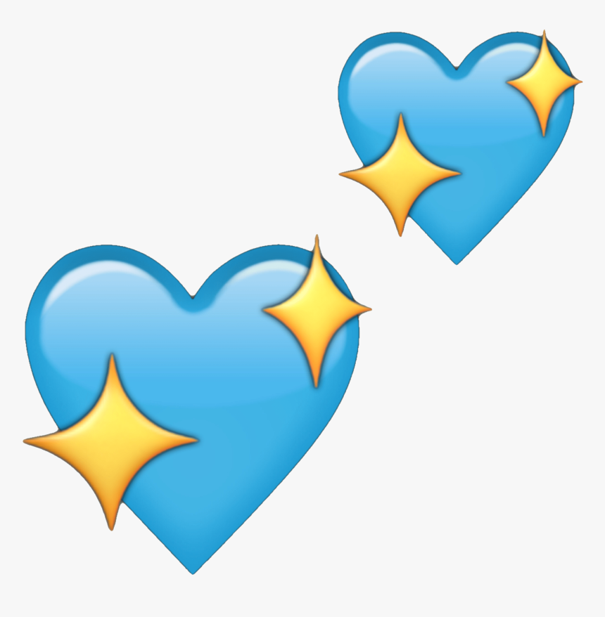 Heart Emoji Blue Sparkle Blueheart Heartemoji Sparkling - Purple And Blue Heart Emoji, HD Png Download