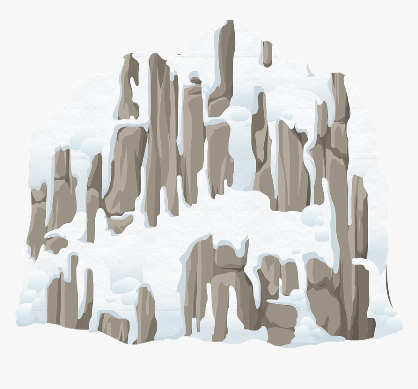 Mountains, Rock, Snow, Frozen, Cold, Winter, Outdoor - Snowy Mountain Draw Png, Transparent Png