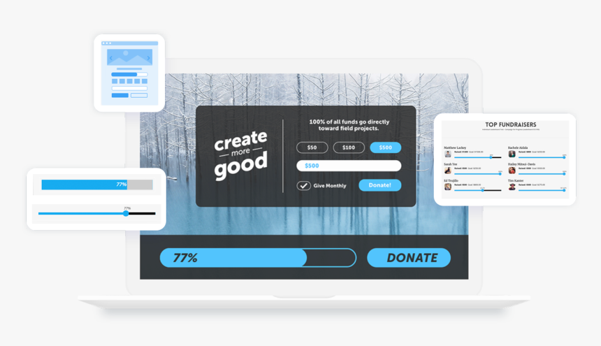 Beautiful Donation Forms For Nonprofits - Web Design Donation Progress Bar, HD Png Download