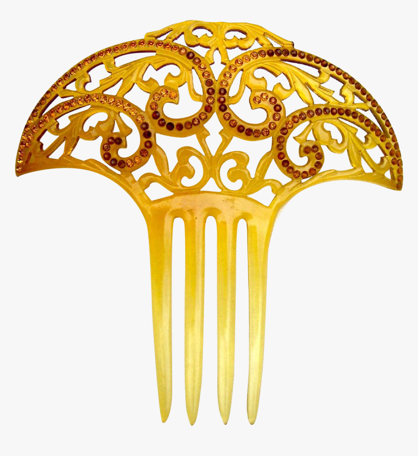 Art Deco Hair Comb Amber Celluloid Spanish Style Hair - Health & Beauty, HD Png Download