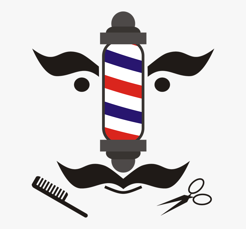 Barber, Moustache, Scissors, Comb, Barber Shop - Berber Png, Transparent Png