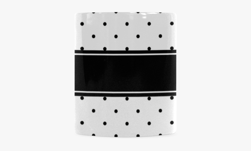 Black Dots White Ribbon Your Name White Mug - Polka Dot, HD Png Download