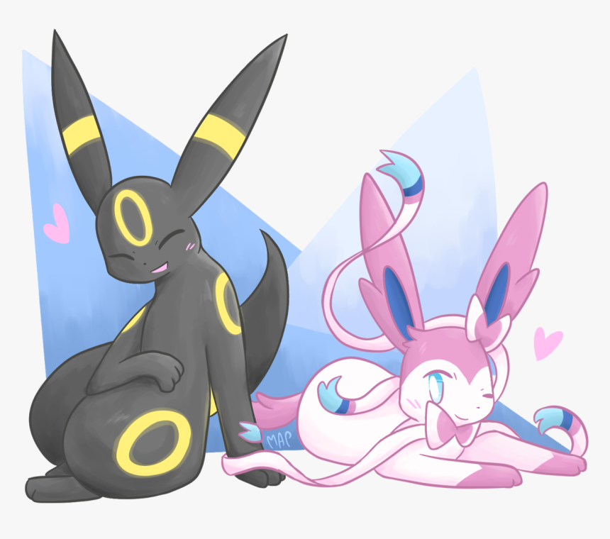 Eeveelution Umbreon And Sylveon, HD Png Download