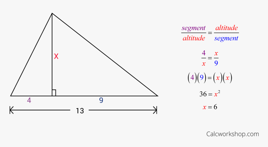 Using Similar Right Triangles - Triangle, HD Png Download