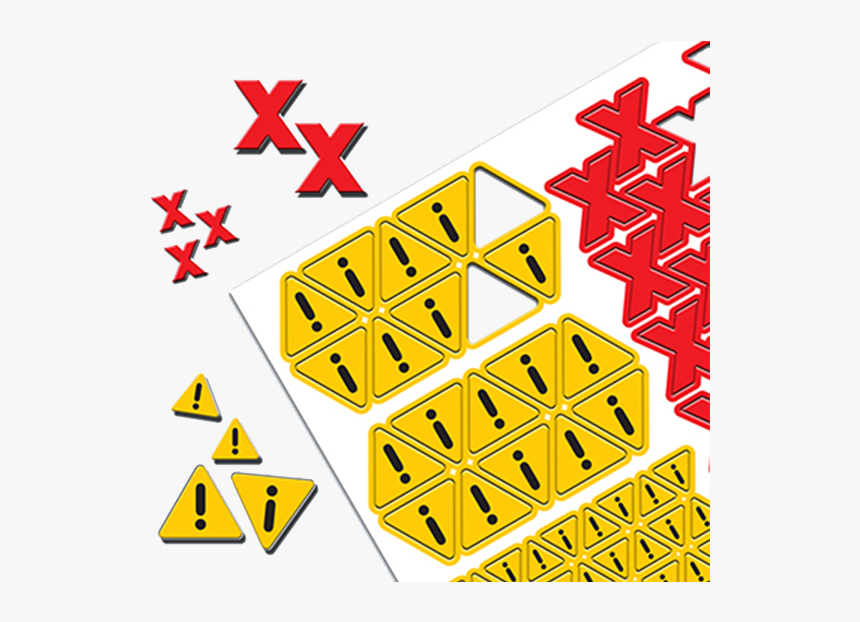 Magnetic Red Crosses / Amber Warning Triangles - Triangle, HD Png Download
