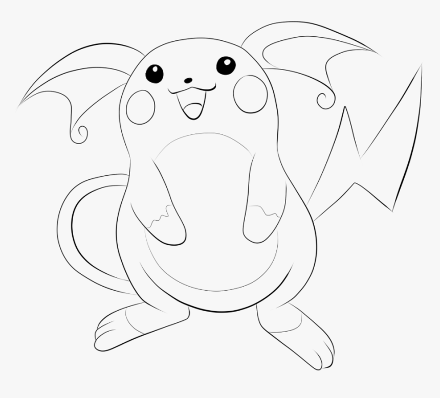 Raichu Lineart Free - Raichu Lineart, HD Png Download