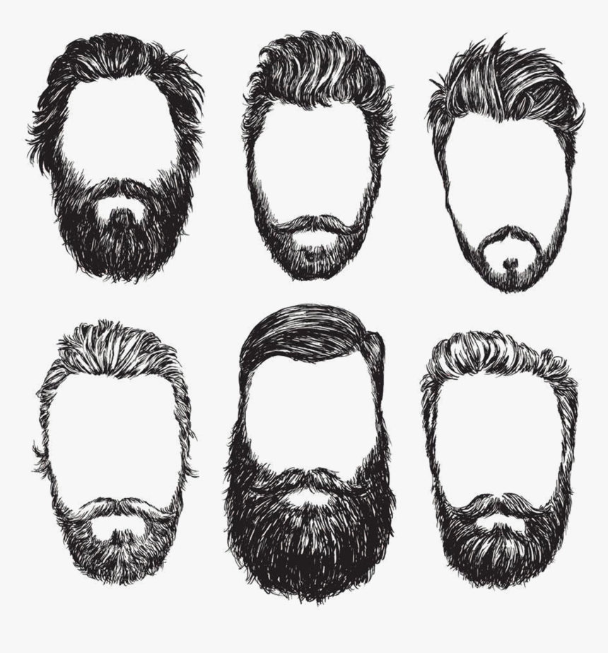 And Illustration Vector Black White Beard Stock Clipart - Outline Of A Beard, HD Png Download
