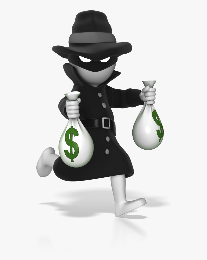 Thief Running With Money Bags 1600 Clr - Financial Thief, HD Png Download
