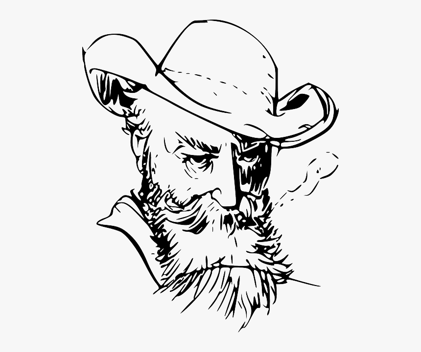Transparent Man Bun Png - Old Man Face Vector, Png Download