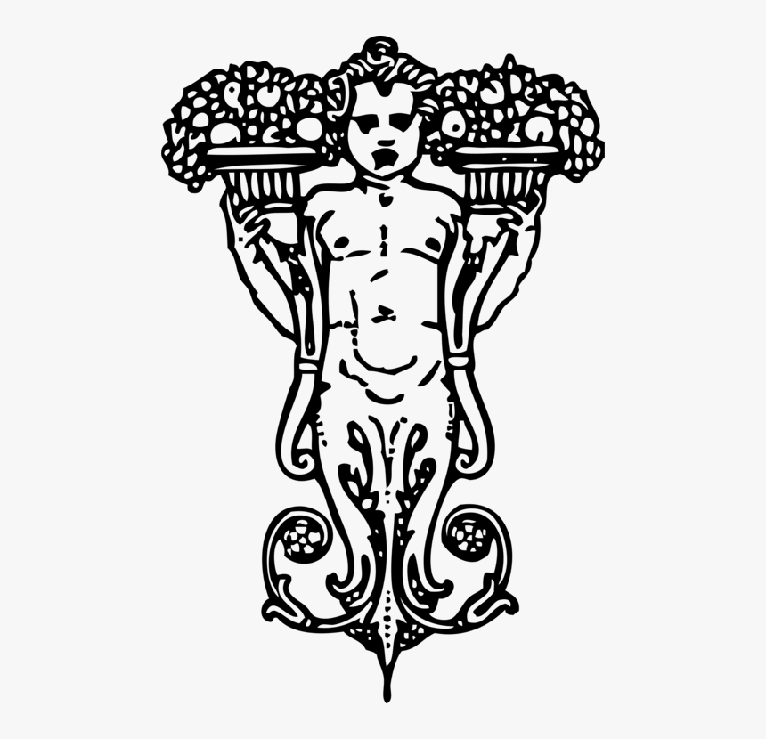 Art,symmetry,monochrome Photography - Clipart Vintage Ornament Vector Free Png, Transparent Png