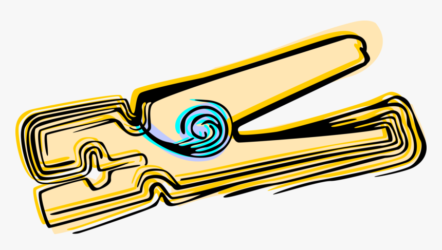 Vector Illustration Of Clothespin Or Clothes-peg Fastener, HD Png Download