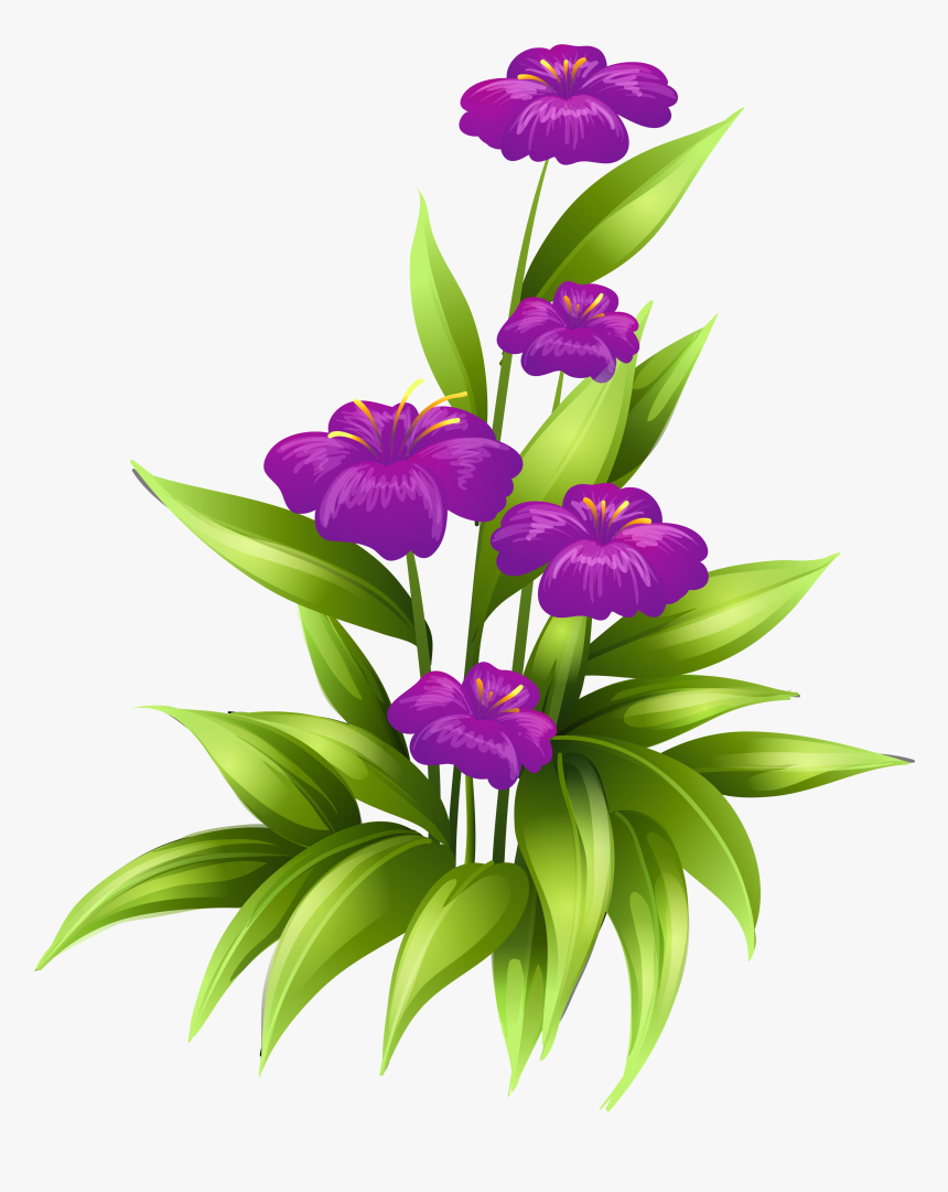 Flower Purple Stock Illustration Clip Art - Transparent Background Flowers Clipart, HD Png Download
