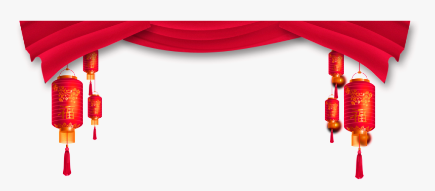 Red Festive Curtain Decoration Vector - Carmine, HD Png Download