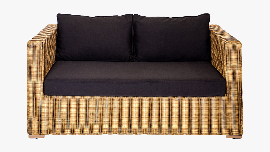 Dune Two Seater Sofa With Black Cushions - Loveseat, HD Png Download