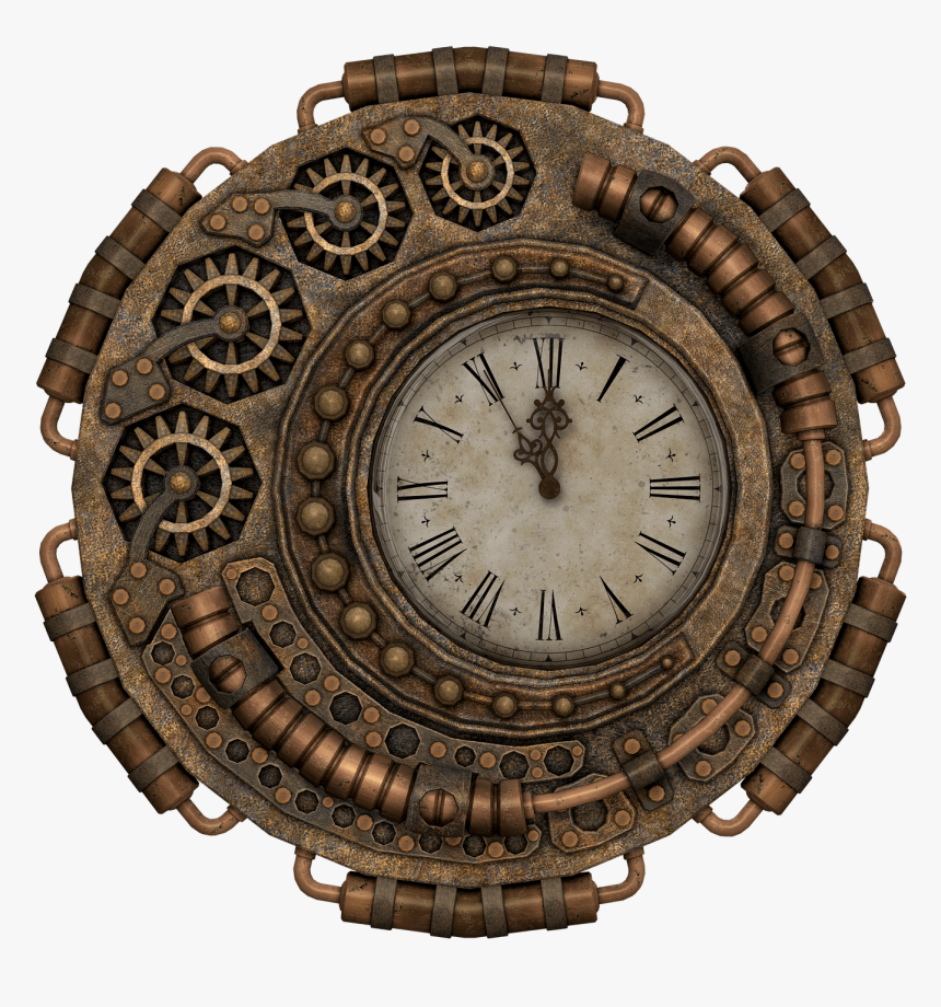 Clock, Time, Time Of, Fantasy, Steampunk, Isolated - Clock Steampunk Png, Transparent Png