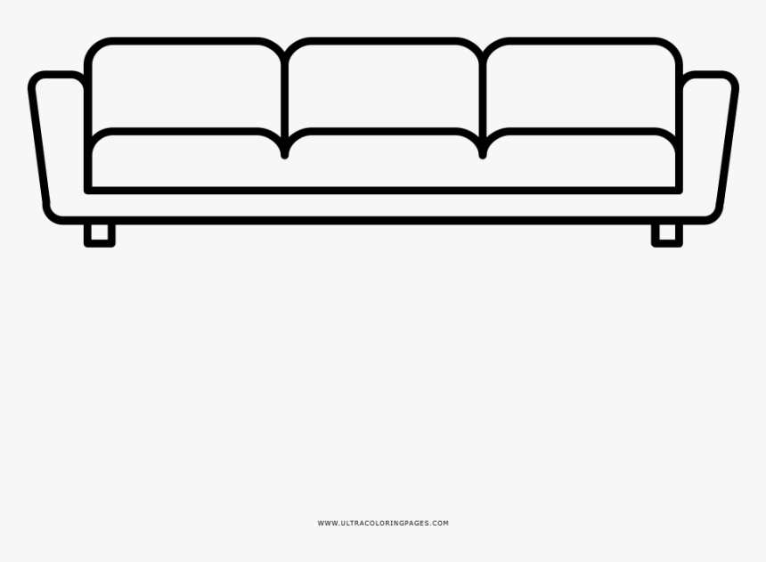 Sofa Coloring Page - Dibujos De Sofa, HD Png Download