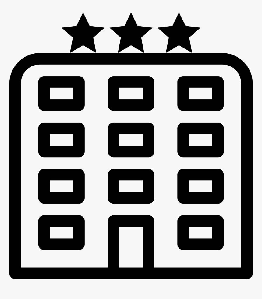 Transparent Hotel Clipart Black And White - Hotel Icon Vector Png, Png Download