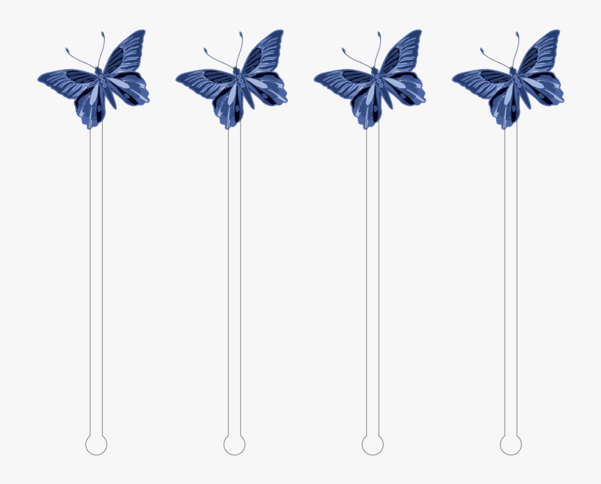 Blue Butterfly Acrylic Stir Sticks - Adonis Blue, HD Png Download