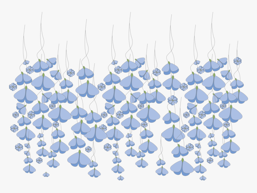 Flowers Blue Butterfly Free Picture - Blue Flowers Falling Png, Transparent Png