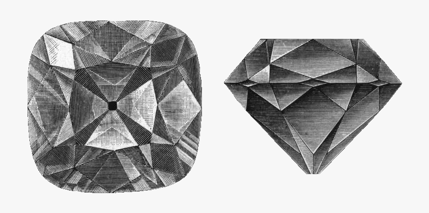Regent Black - Cushion Cut Diamond Drawing, HD Png Download