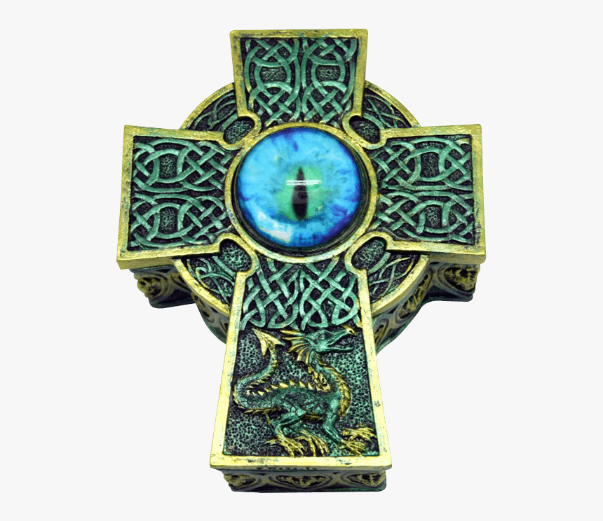 Dragon Eye Celtic Cross Trinket Box - Cross, HD Png Download