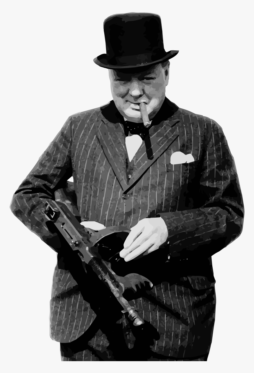 Tommy Gun Png - Winston Churchill Tommy Gun, Transparent Png