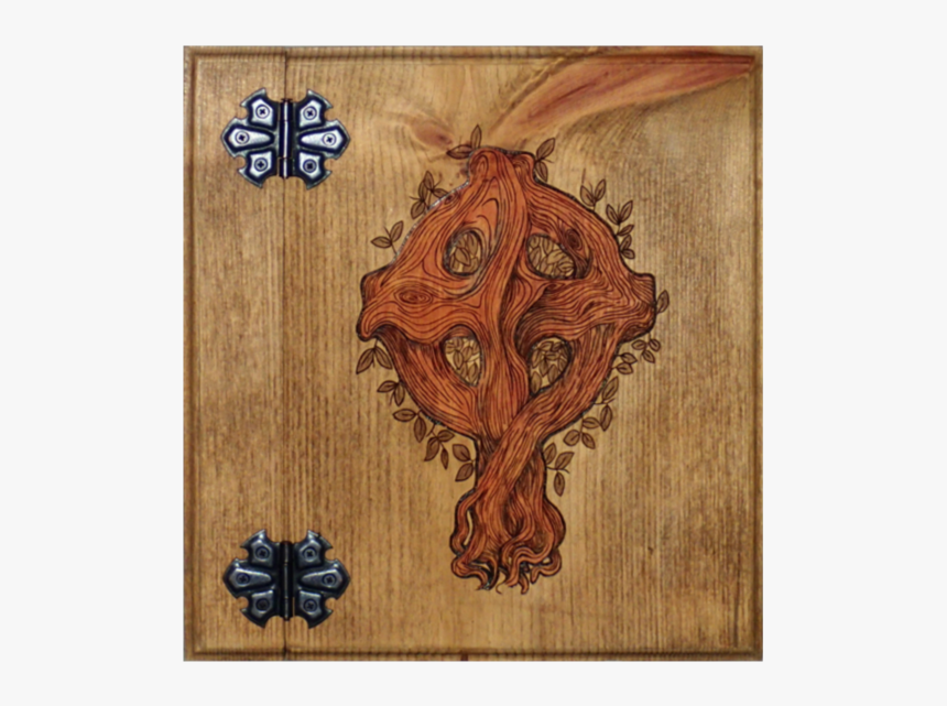 Wooden Book Of Shadows Featuring A Celtic Cross And - Plywood, HD Png Download