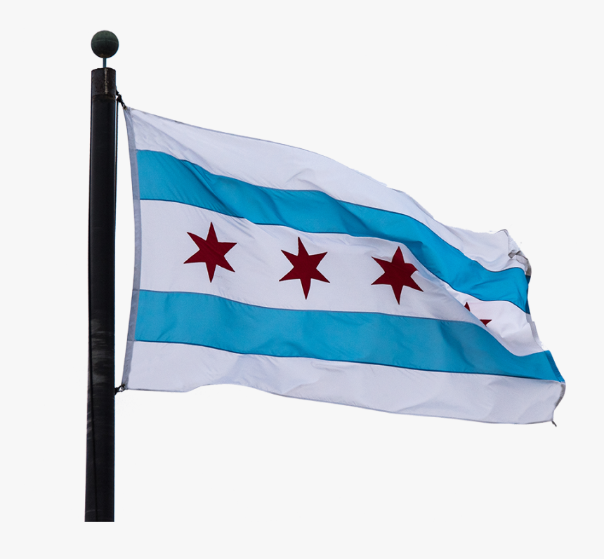 Chicago Flag On Pole, HD Png Download