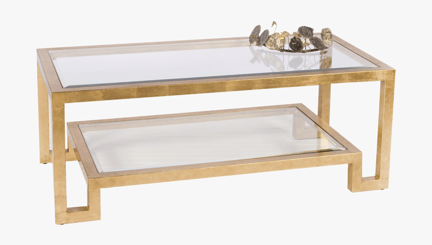 Winston G - Rectangle Gold Glass Coffee Table, HD Png Download