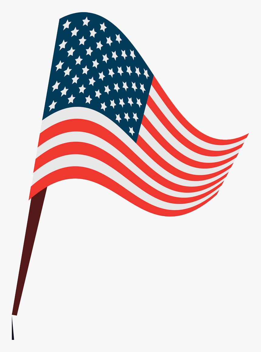 American Flag On Pole Png - Usa Flag Wave Png, Transparent Png