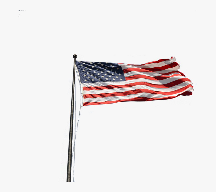 American Flag On Pole Png Picture Black And White Download - American Flag Pole Png, Transparent Png