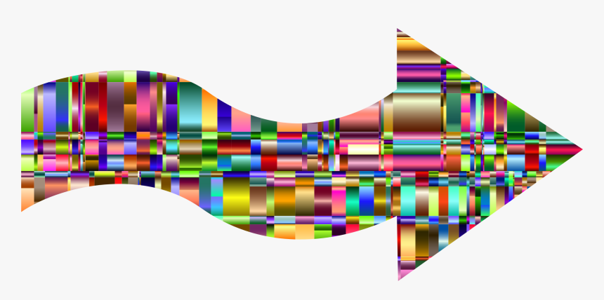Checkered Chromatic Wavy Arrow Clip Arts - Wavy Arrow Png, Transparent Png