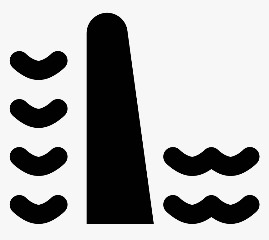 This Is An Image Of Two Sets Of Wavy Lines With A Dam, HD Png Download