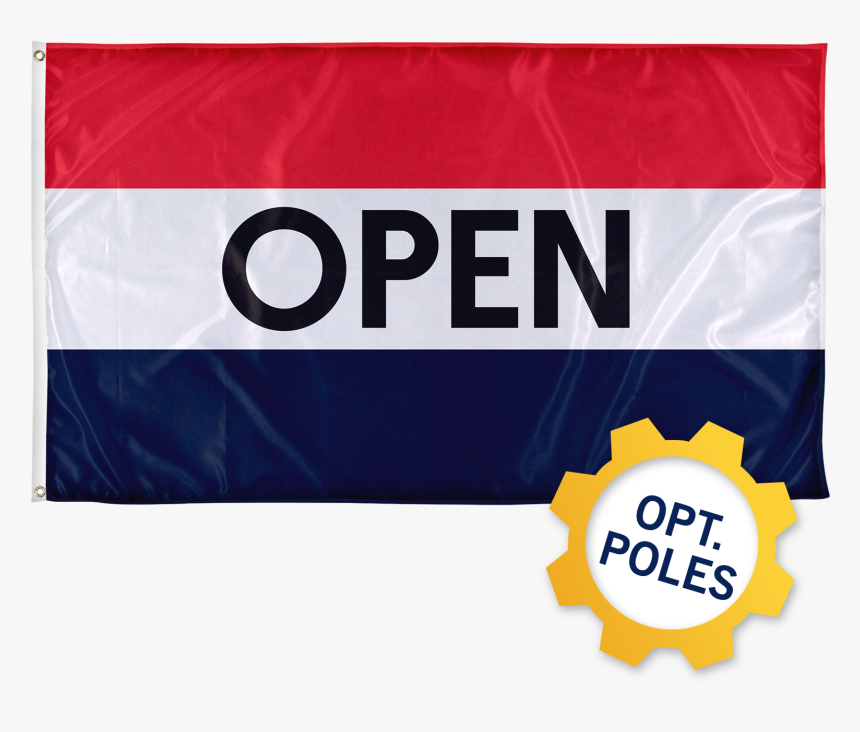 Open Flag W/ Optional Flagpole - Banner, HD Png Download