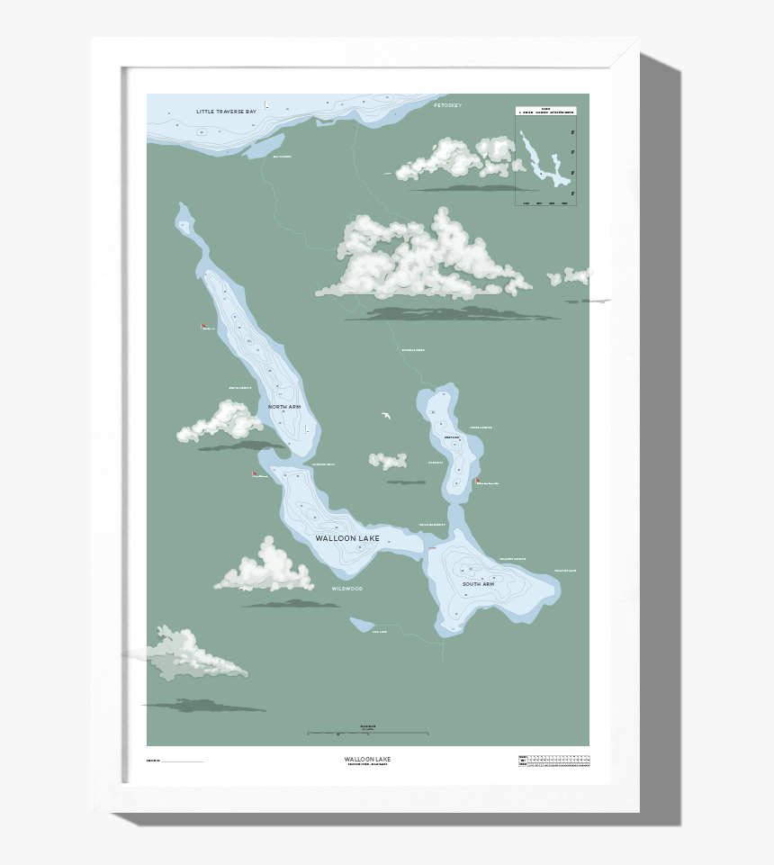 Rkr Walloon Lake Nautical Map Boathouse Collection, HD Png Download